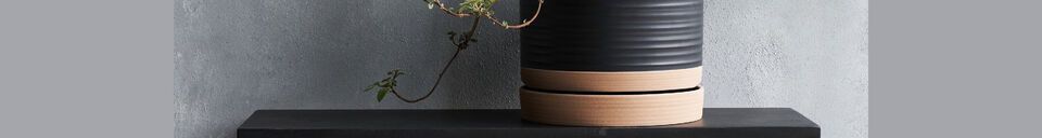 Material Details Set of 3 Astu black stoneware planters