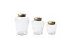 Miniature Set of 3 Babylone clear glass jars 3