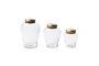 Miniature Set of 3 Babylone clear glass jars Clipped