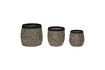 Miniature Set of 3 black Sprout natural fiber baskets 1