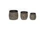 Miniature Set of 3 black Sprout natural fiber baskets Clipped