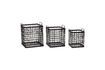 Miniature Set of 3 black Square bamboo baskets 1