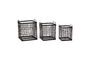 Miniature Set of 3 black Square bamboo baskets Clipped