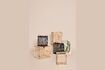 Miniature Set of 3 black Square bamboo baskets 2