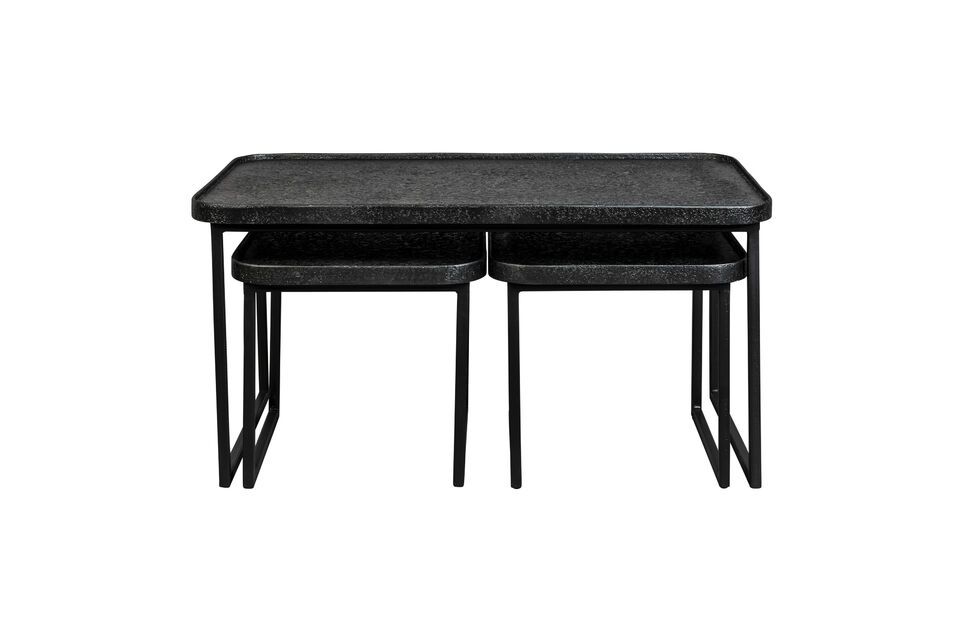 Set of 3 black wood coffee tables Winston - 6