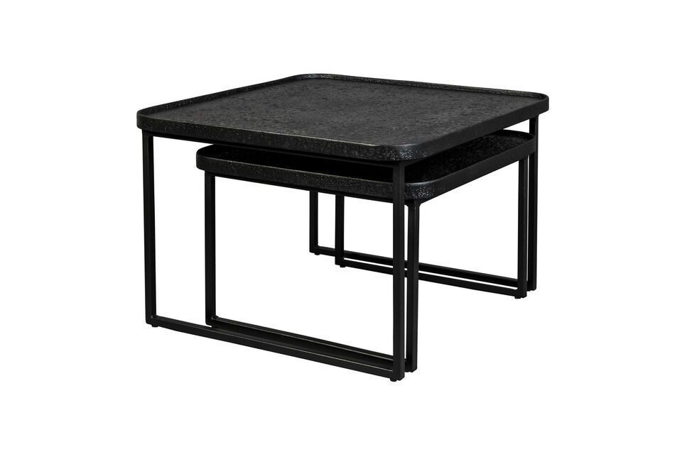 Set of 3 black wooden coffee tables Winston DutchBone