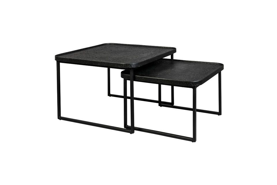 Set of 3 black wooden coffee tables Winston - 6