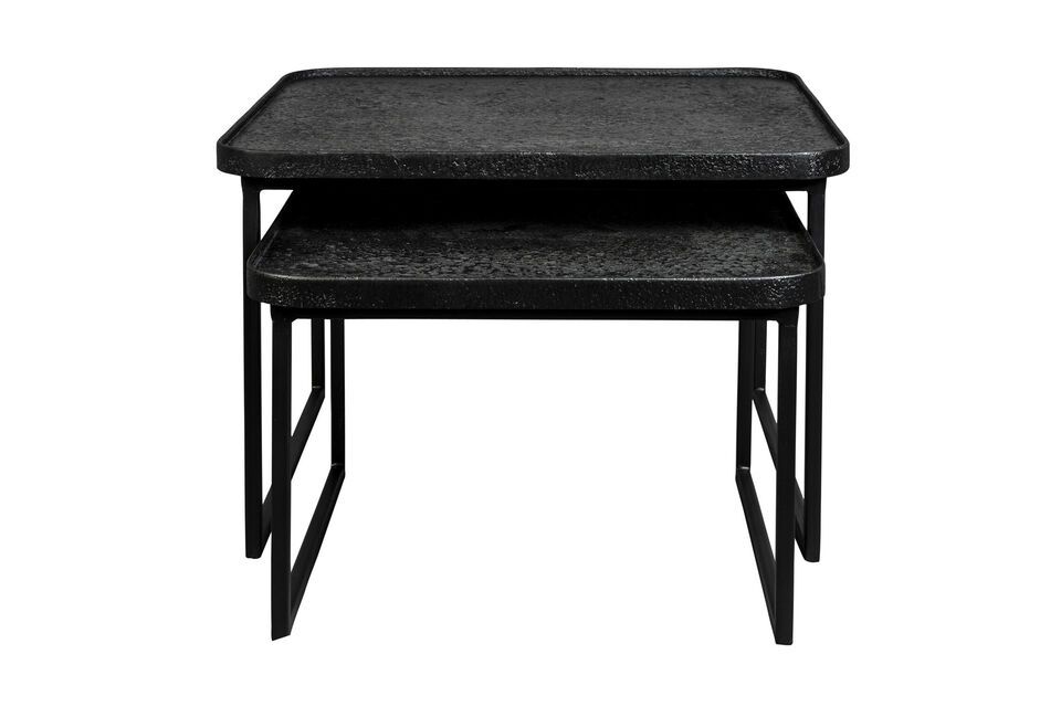 Set of 3 black wooden coffee tables Winston - 7