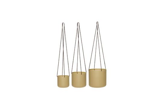 Set of 3 Bloom beige cotton planters Clipped