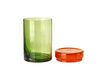 Miniature Set of 3 Caps multicolored glass jars 9