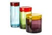 Miniature Set of 3 Caps multicolored glass jars 6