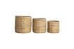 Miniature Set of 3 Chaka light rattan round baskets 1