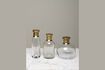 Miniature Set of 3 clear glass jars Brass 1