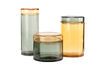 Miniature Set of 3 Cognac Caps glass jars 1