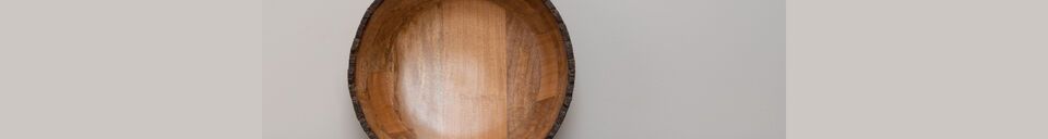 Material Details Set of 3 dark wood Forest salad bowls