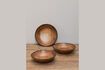 Miniature Set of 3 dark wood Forest salad bowls 2