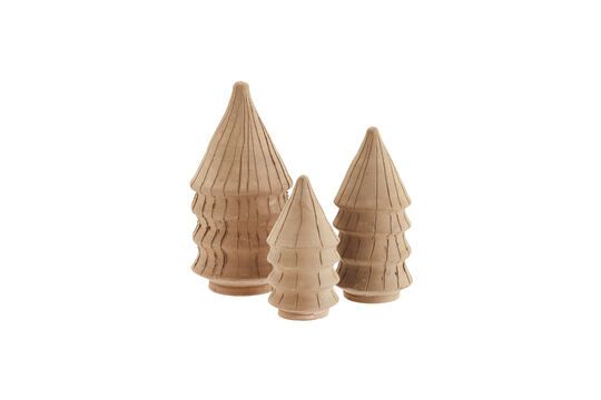 Set of 3 decorative trees in beige terracotta Treee Clipped