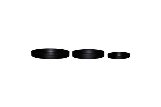 Set of 3 Embrace black metal dishes Clipped