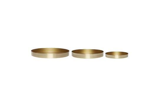 Set of 3 Embrace brown metal dishes Clipped