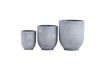 Miniature Set of 3 Gard grey cement planters 1