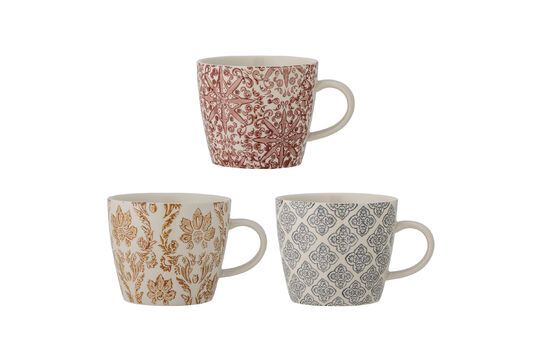 Set of 3 Genia multicolored stoneware mugs Clipped