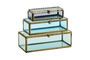 Miniature Set of 3 Hapglass F colored glass boxes Clipped