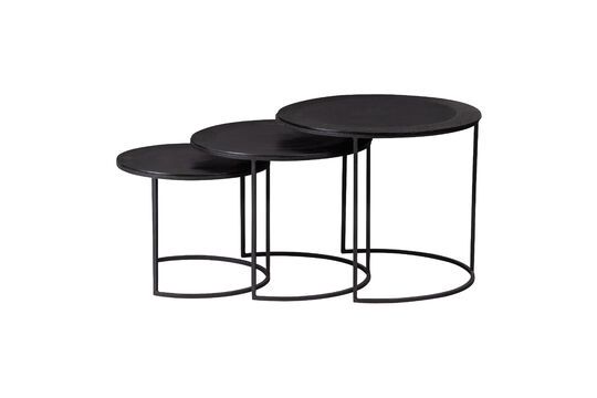 Set of 3 James dark brown metal side tables