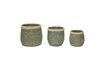 Miniature Set of 3 Moss green natural fiber baskets 1