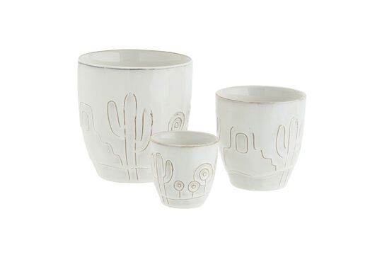 Set of 3 Myfly white stoneware planters Clipped