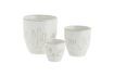 Miniature Set of 3 Myfly white stoneware planters 1