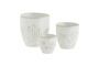 Miniature Set of 3 Myfly white stoneware planters Clipped