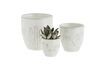 Miniature Set of 3 Myfly white stoneware planters 3