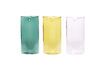 Miniature Set of 3 Popsicle multicolored glass vases 1