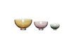 Miniature Set of 3 Radiant multicolored glass bowls 1