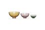 Miniature Set of 3 Radiant multicolored glass bowls Clipped