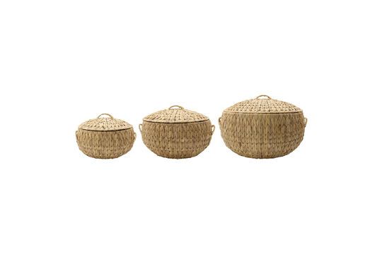 Set of 3 Rata clear natural fiber baskets Clipped