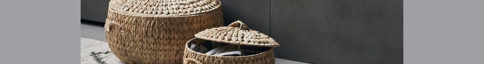 Material Details Set of 3 Rata clear natural fiber baskets