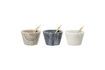 Miniature Set of 3 Rosamynthe white marble salt pots with spoon 5