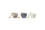 Miniature Set of 3 Rosamynthe white marble salt pots with spoon Clipped