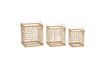 Miniature Set of 3 Square clear bamboo baskets 1