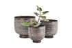 Miniature Set of 3 Tog copper-gray hammered aluminum planters 4