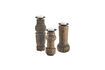 Miniature Set of 3 Uplit brown recycled wood candleholders 4