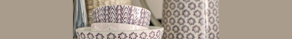 Material Details Set of 3 violet Maya stoneware bowls