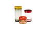 Miniature Set of 3 XL Caps multicolored glass jars Clipped