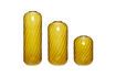 Miniature Set of 3 yellow glass Flower vases 1