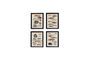 Miniature Set of 4 black Renard wooden frames Clipped