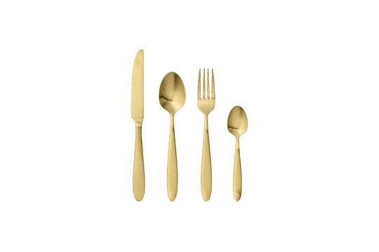 Set of 4 Frea gold stainless steel flatware sets Clipped