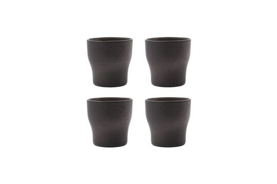 Set of 4 Liss dark grey stoneware cups Clipped