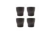 Miniature Set of 4 Liss dark grey stoneware cups 1