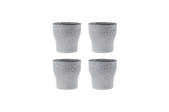 Set of 4 Liss light grey stoneware cups Clipped